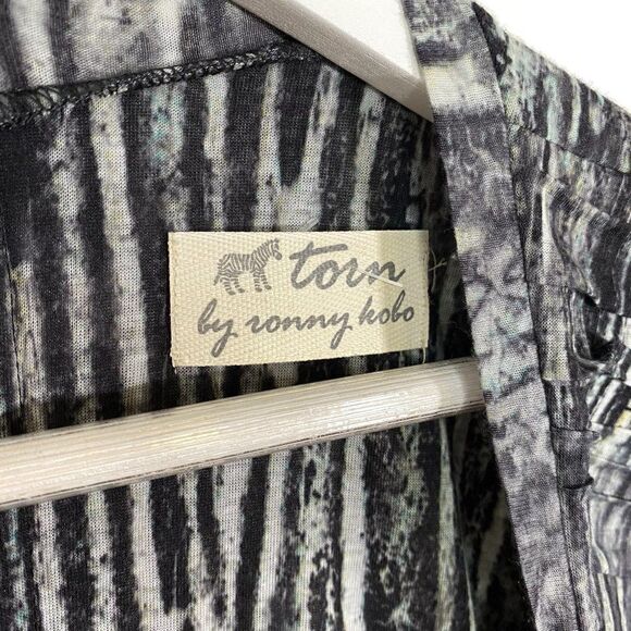 Torn by Ronny Kobo Gray Tara Pleated Long Sleeve Dress - Picture 6 of 9